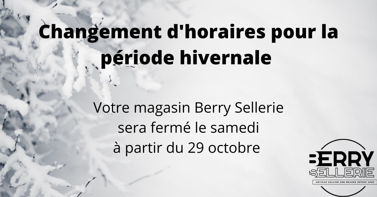 HORAIRES : PERIODE HIVERNALE